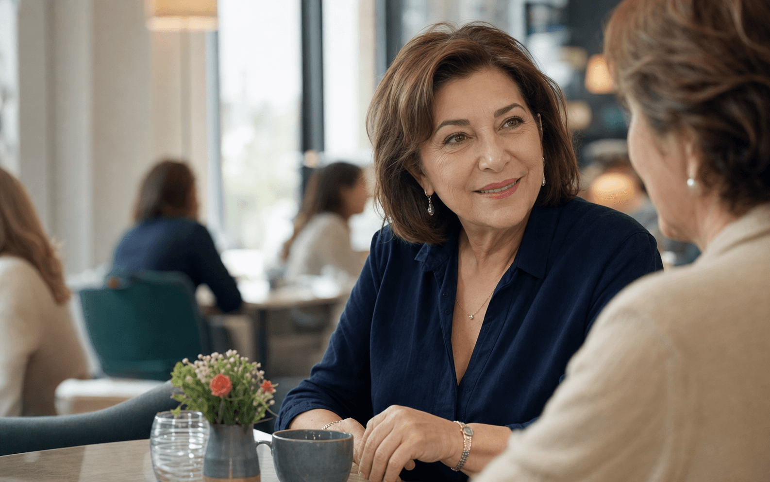Günlük yaşamda rahat iletişim kuran iki yetişkin