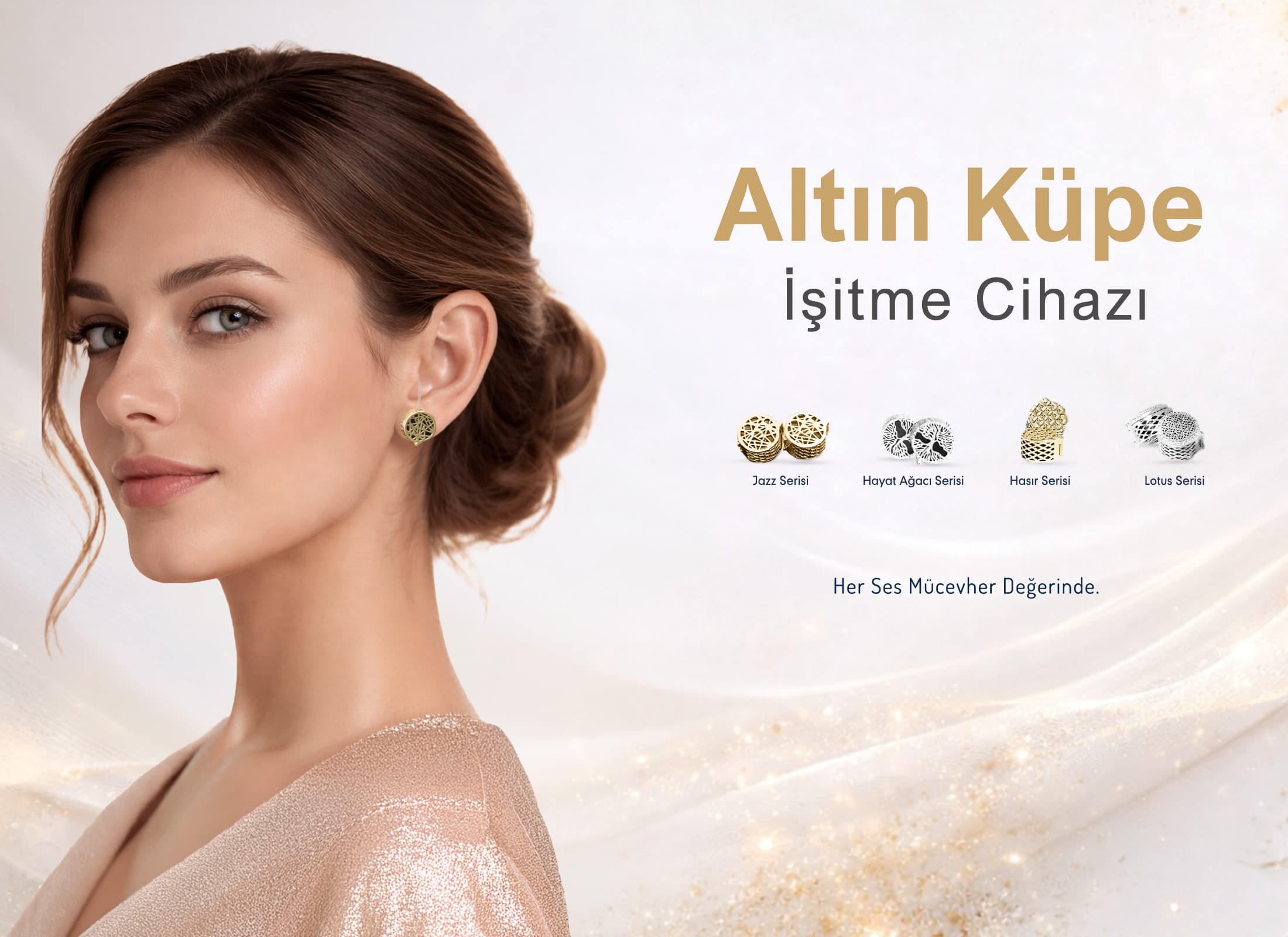 Altın küpe işitme cihazı